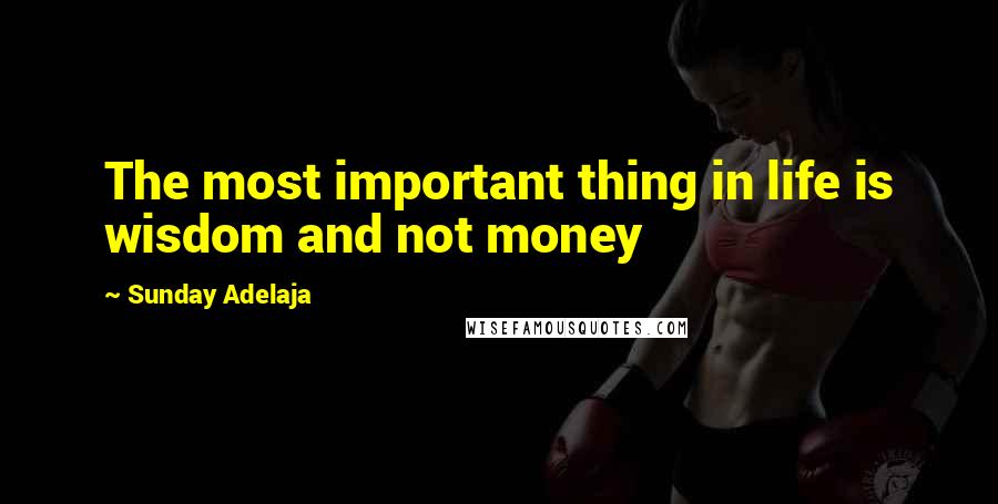 Sunday Adelaja Quotes: The most important thing in life is wisdom and not money