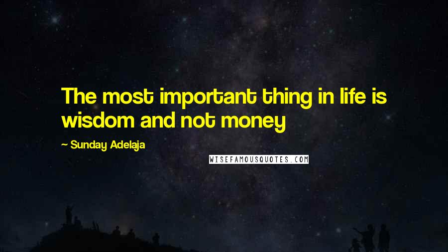 Sunday Adelaja Quotes: The most important thing in life is wisdom and not money