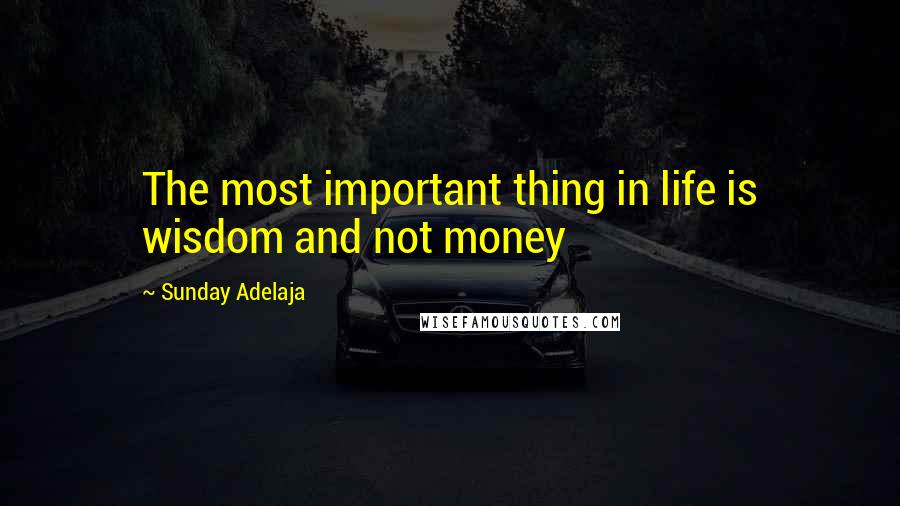 Sunday Adelaja Quotes: The most important thing in life is wisdom and not money