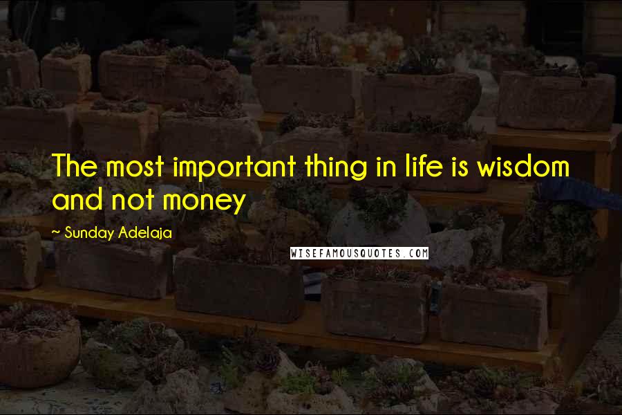 Sunday Adelaja Quotes: The most important thing in life is wisdom and not money