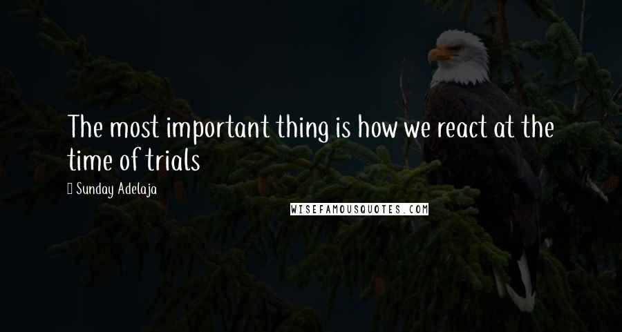 Sunday Adelaja Quotes: The most important thing is how we react at the time of trials