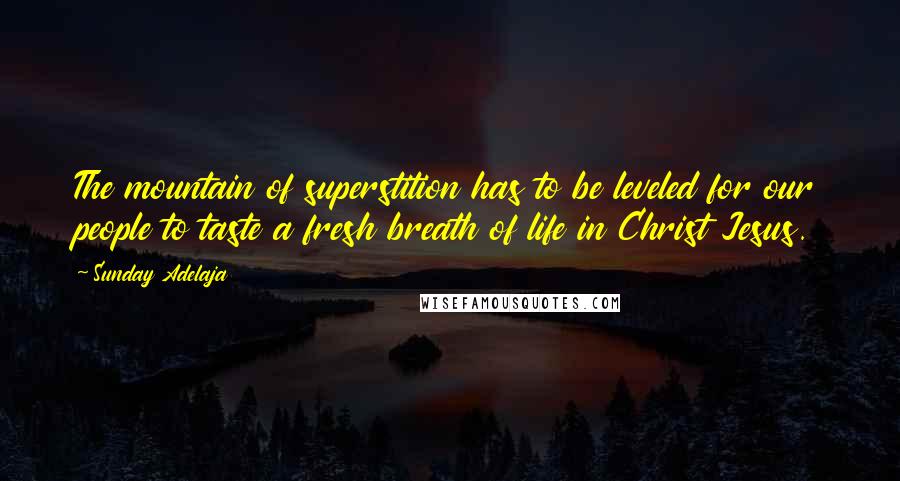 Sunday Adelaja Quotes: The mountain of superstition has to be leveled for our people to taste a fresh breath of life in Christ Jesus.