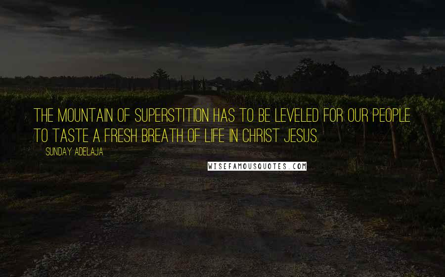 Sunday Adelaja Quotes: The mountain of superstition has to be leveled for our people to taste a fresh breath of life in Christ Jesus.