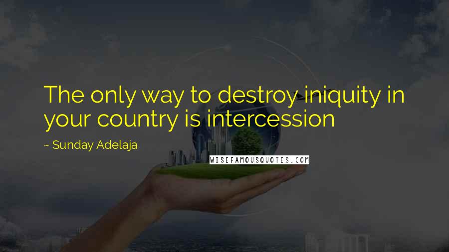 Sunday Adelaja Quotes: The only way to destroy iniquity in your country is intercession