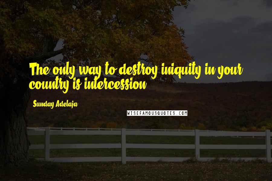 Sunday Adelaja Quotes: The only way to destroy iniquity in your country is intercession