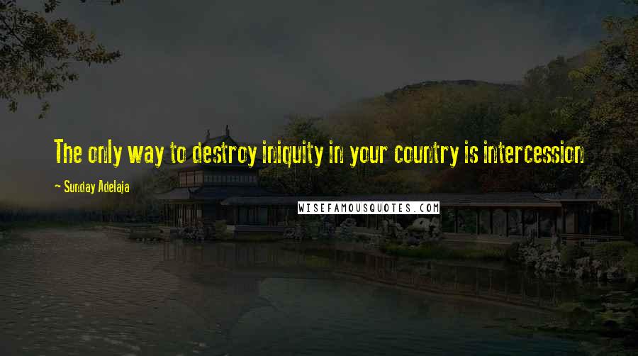 Sunday Adelaja Quotes: The only way to destroy iniquity in your country is intercession