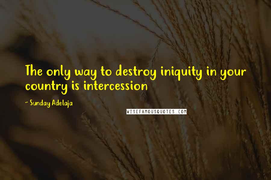 Sunday Adelaja Quotes: The only way to destroy iniquity in your country is intercession