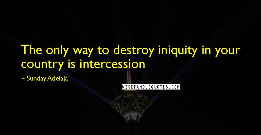 Sunday Adelaja Quotes: The only way to destroy iniquity in your country is intercession