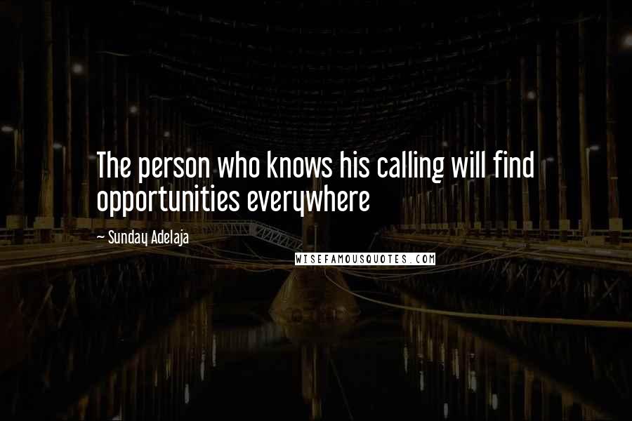 Sunday Adelaja Quotes: The person who knows his calling will find opportunities everywhere