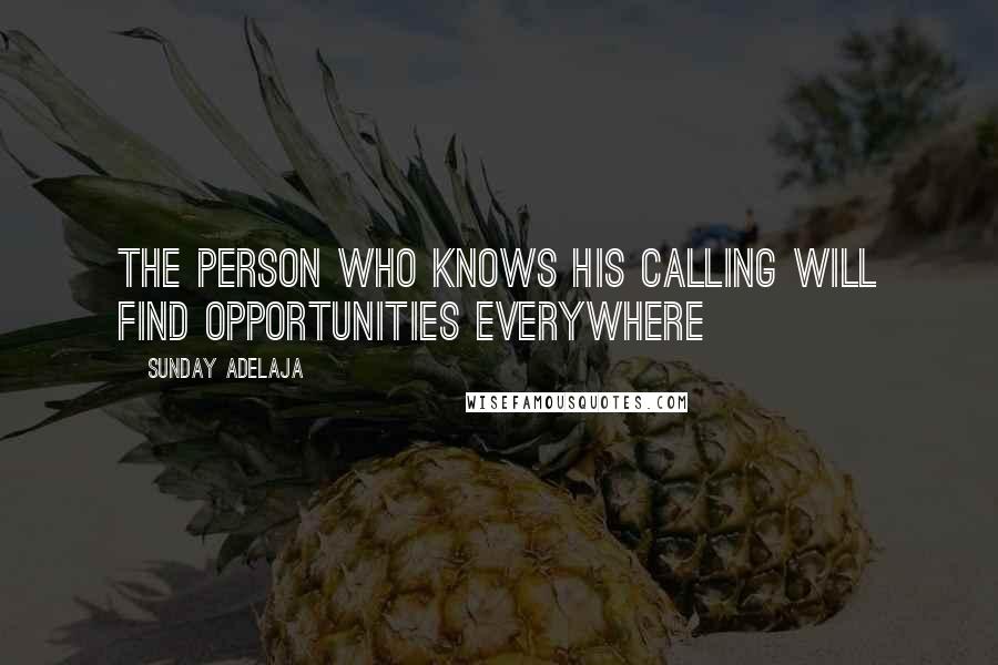 Sunday Adelaja Quotes: The person who knows his calling will find opportunities everywhere