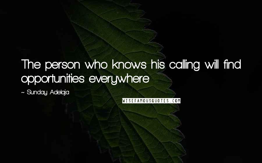 Sunday Adelaja Quotes: The person who knows his calling will find opportunities everywhere