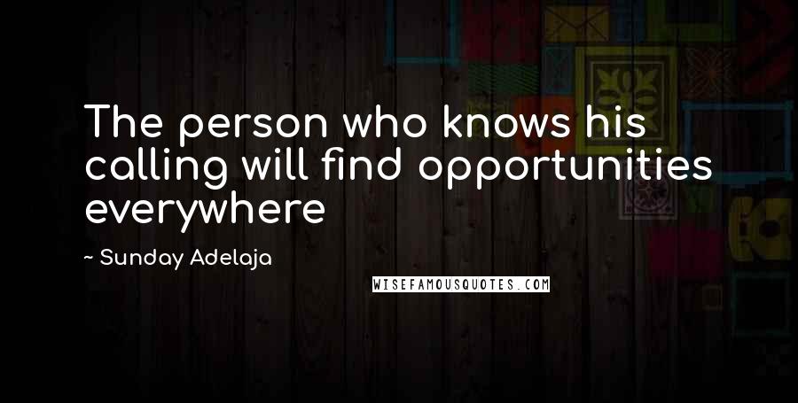 Sunday Adelaja Quotes: The person who knows his calling will find opportunities everywhere