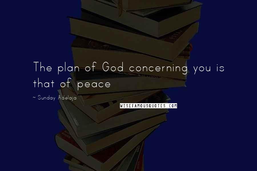 Sunday Adelaja Quotes: The plan of God concerning you is that of peace