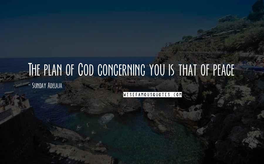 Sunday Adelaja Quotes: The plan of God concerning you is that of peace