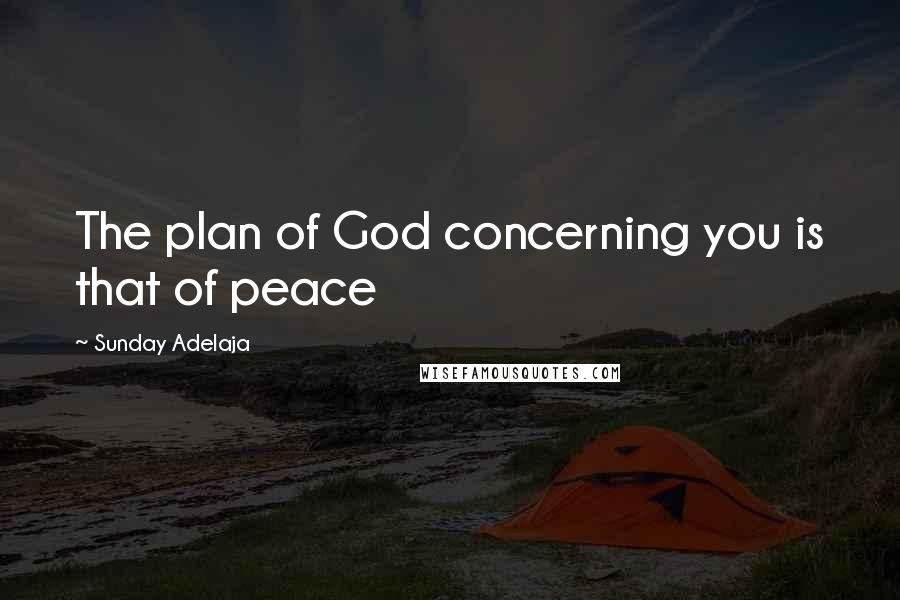 Sunday Adelaja Quotes: The plan of God concerning you is that of peace