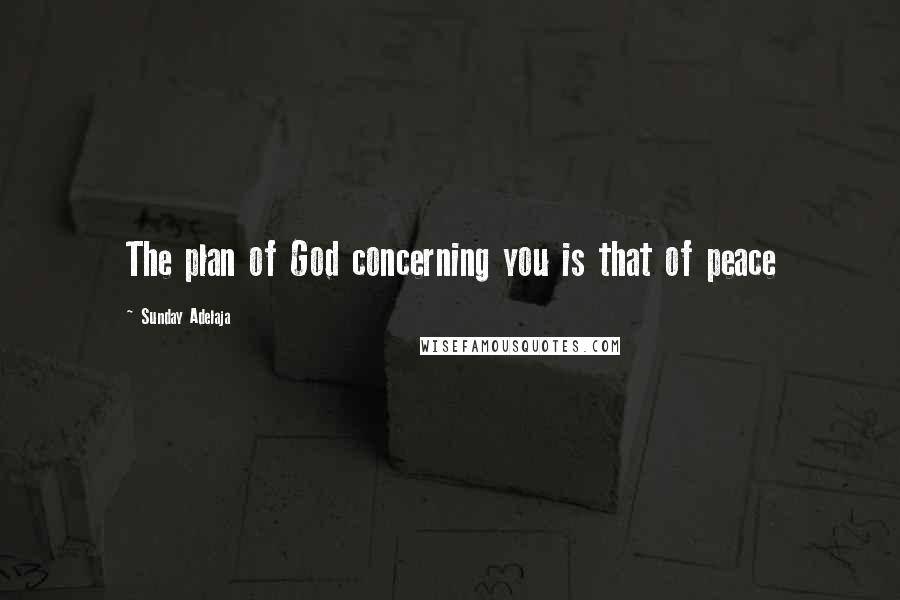 Sunday Adelaja Quotes: The plan of God concerning you is that of peace