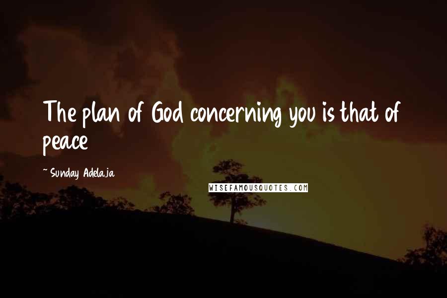 Sunday Adelaja Quotes: The plan of God concerning you is that of peace