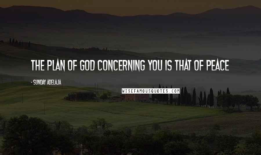 Sunday Adelaja Quotes: The plan of God concerning you is that of peace