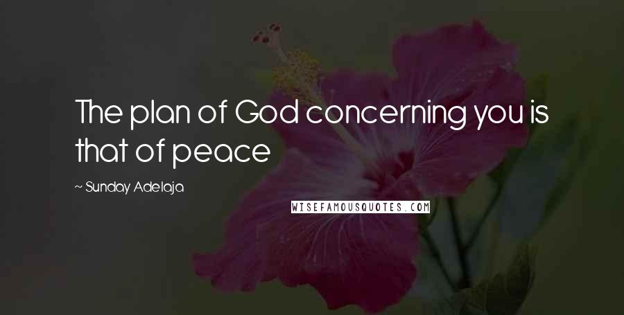 Sunday Adelaja Quotes: The plan of God concerning you is that of peace