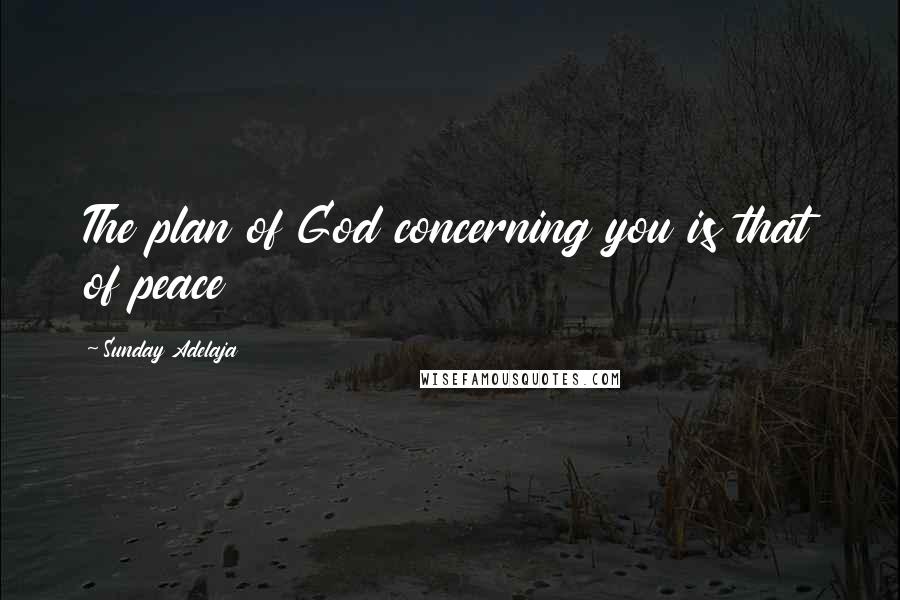 Sunday Adelaja Quotes: The plan of God concerning you is that of peace