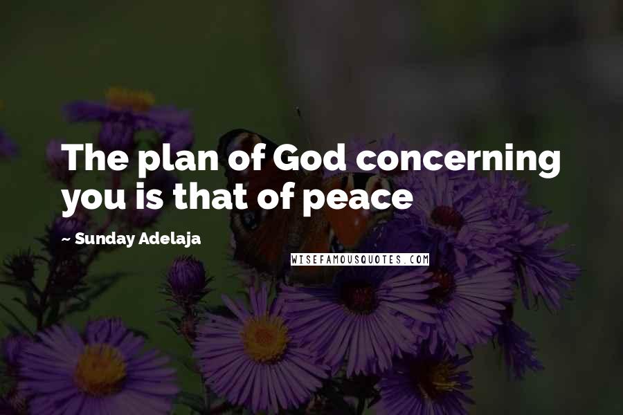 Sunday Adelaja Quotes: The plan of God concerning you is that of peace