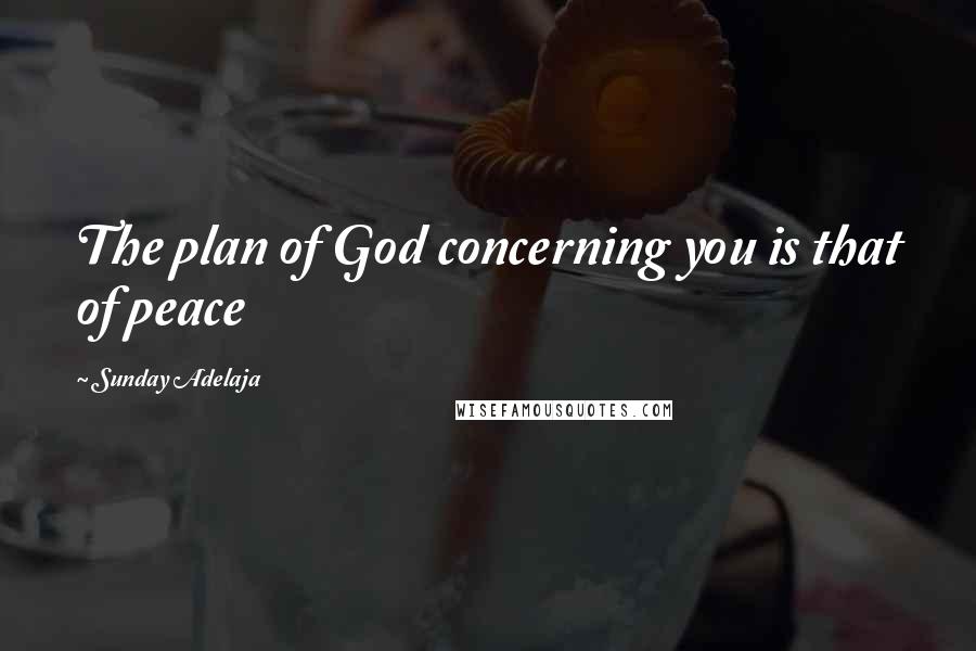 Sunday Adelaja Quotes: The plan of God concerning you is that of peace