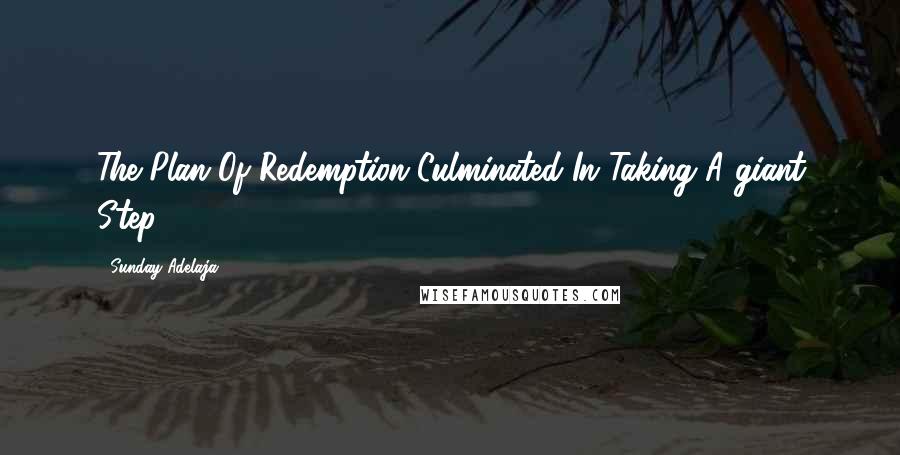 Sunday Adelaja Quotes: The Plan Of Redemption Culminated In Taking A giant Step