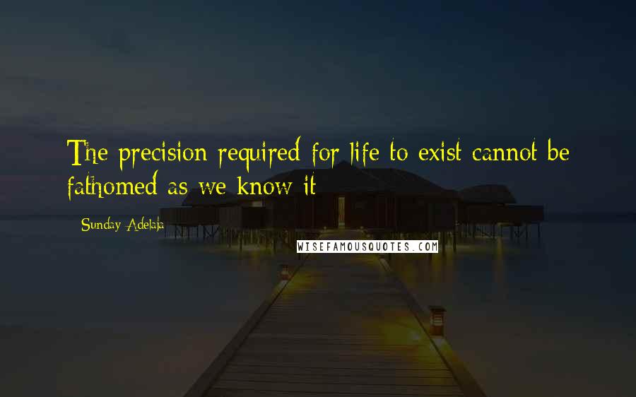 Sunday Adelaja Quotes: The precision required for life to exist cannot be fathomed as we know it