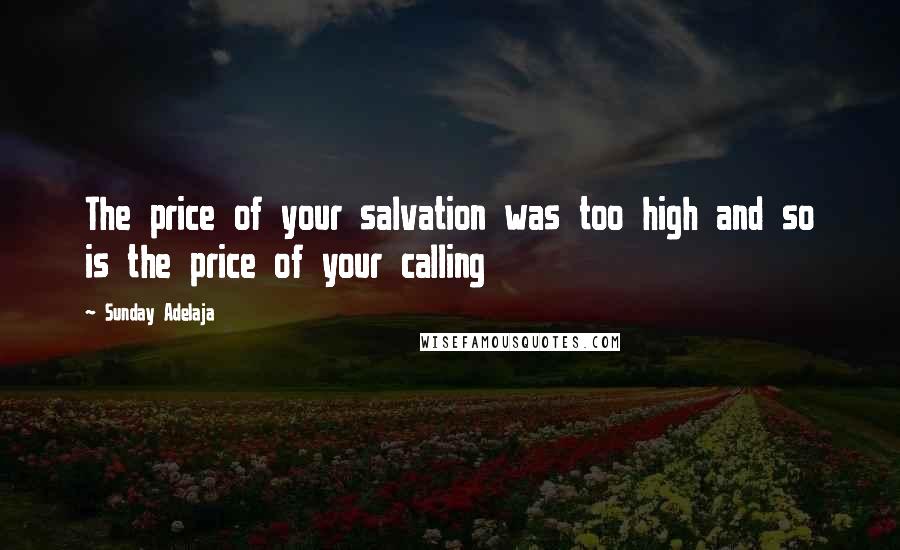 Sunday Adelaja Quotes: The price of your salvation was too high and so is the price of your calling