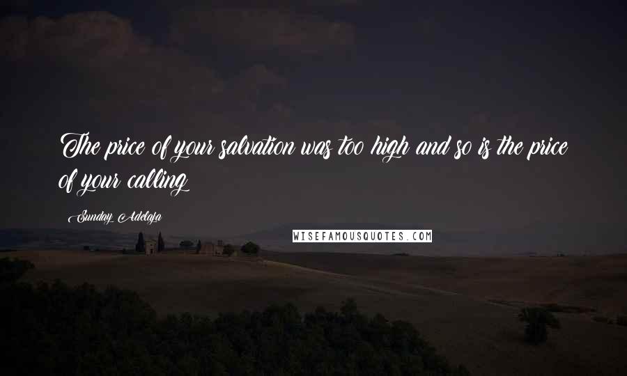 Sunday Adelaja Quotes: The price of your salvation was too high and so is the price of your calling