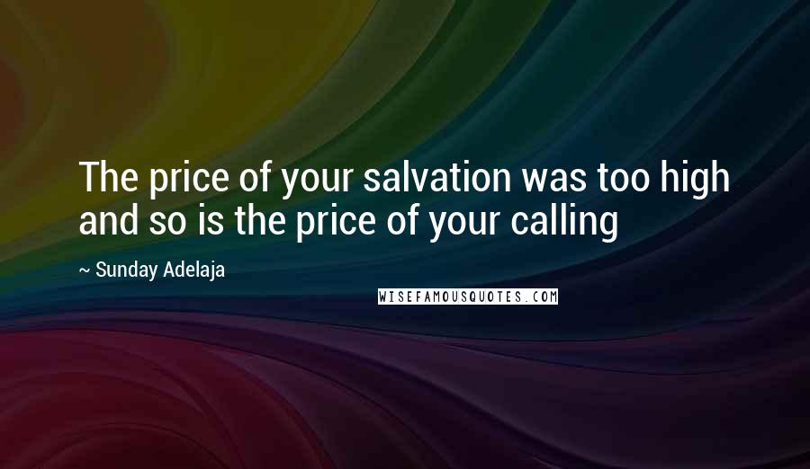 Sunday Adelaja Quotes: The price of your salvation was too high and so is the price of your calling