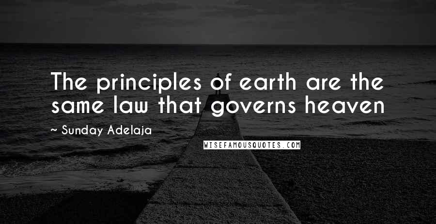 Sunday Adelaja Quotes: The principles of earth are the same law that governs heaven