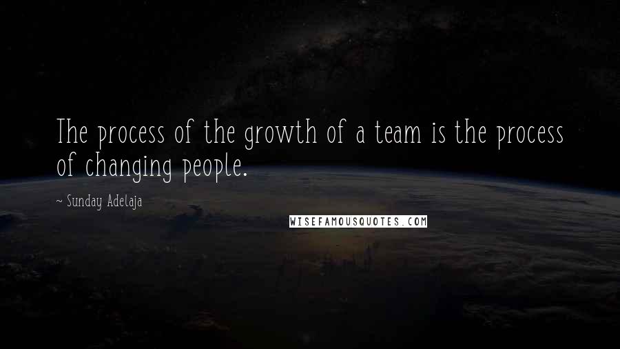 Sunday Adelaja Quotes: The process of the growth of a team is the process of changing people.