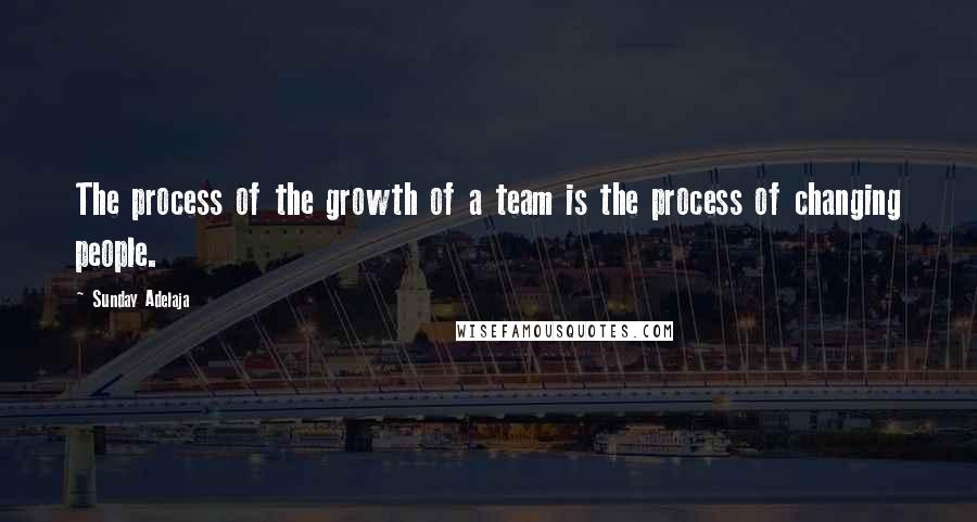 Sunday Adelaja Quotes: The process of the growth of a team is the process of changing people.