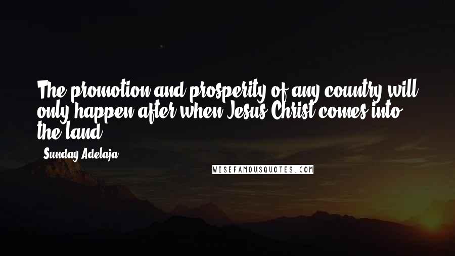 Sunday Adelaja Quotes: The promotion and prosperity of any country will only happen after when Jesus Christ comes into the land