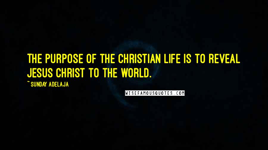 Sunday Adelaja Quotes: The purpose of the Christian life is to reveal Jesus Christ to the world.