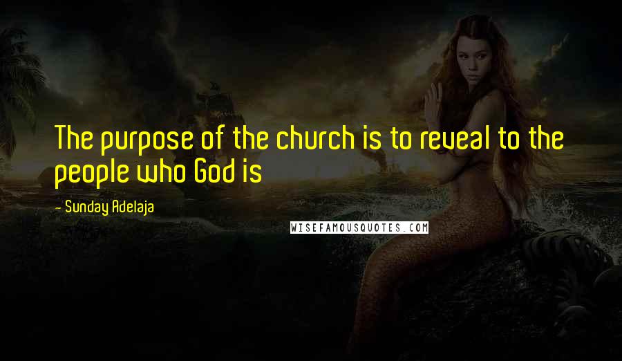 Sunday Adelaja Quotes: The purpose of the church is to reveal to the people who God is