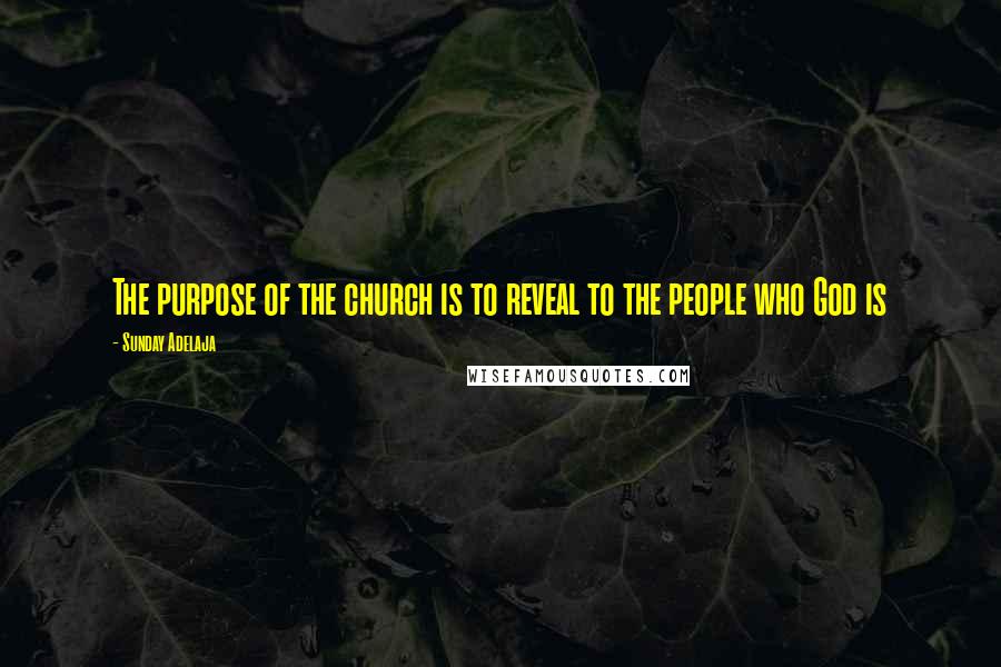 Sunday Adelaja Quotes: The purpose of the church is to reveal to the people who God is