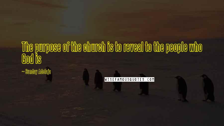 Sunday Adelaja Quotes: The purpose of the church is to reveal to the people who God is