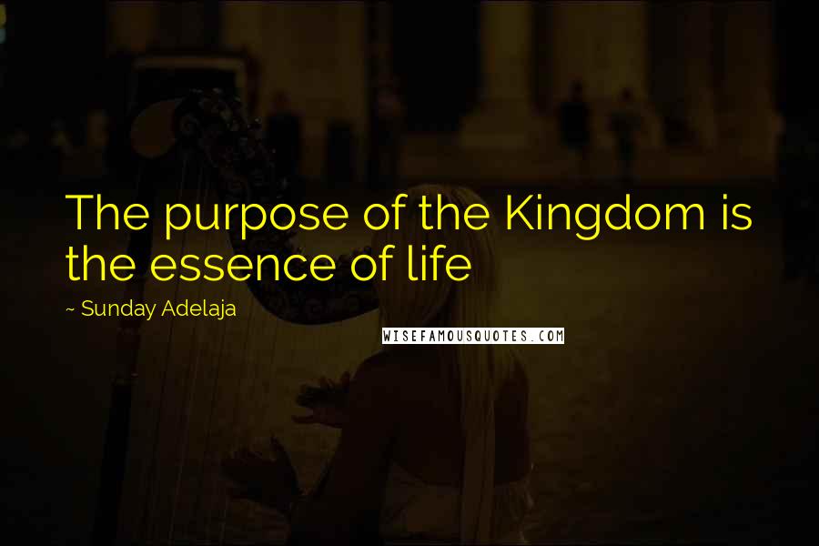 Sunday Adelaja Quotes: The purpose of the Kingdom is the essence of life