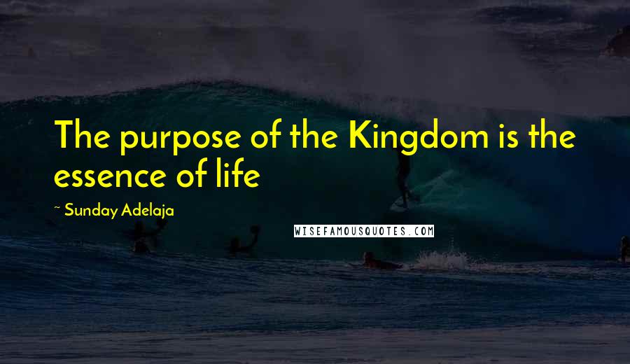 Sunday Adelaja Quotes: The purpose of the Kingdom is the essence of life