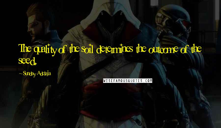 Sunday Adelaja Quotes: The quality of the soil determines the outcome of the seed.