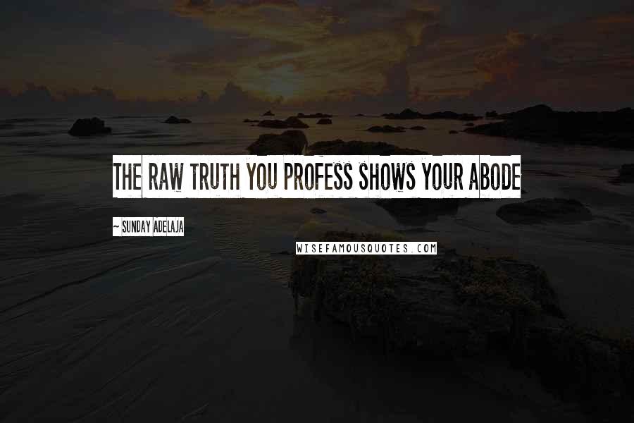 Sunday Adelaja Quotes: The raw truth you profess shows your abode