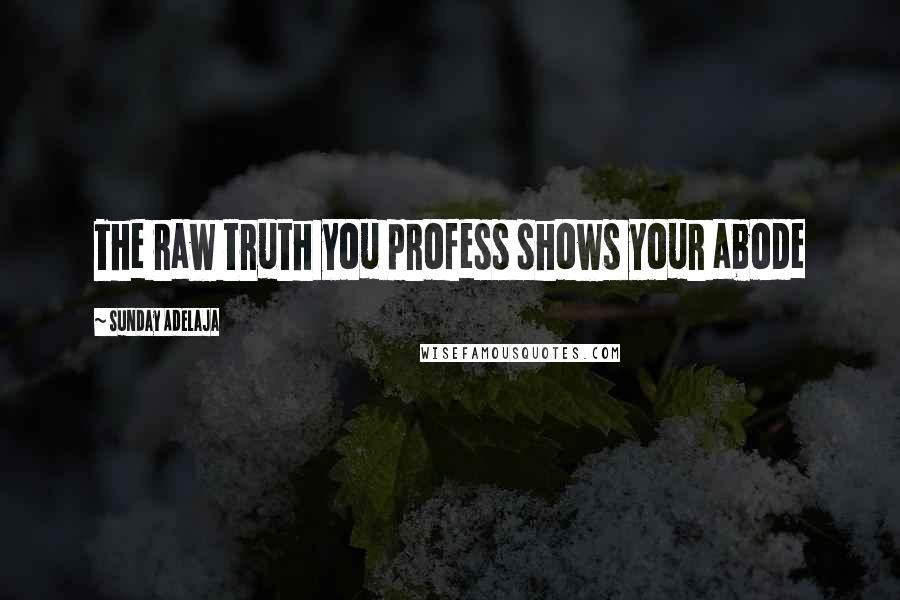 Sunday Adelaja Quotes: The raw truth you profess shows your abode