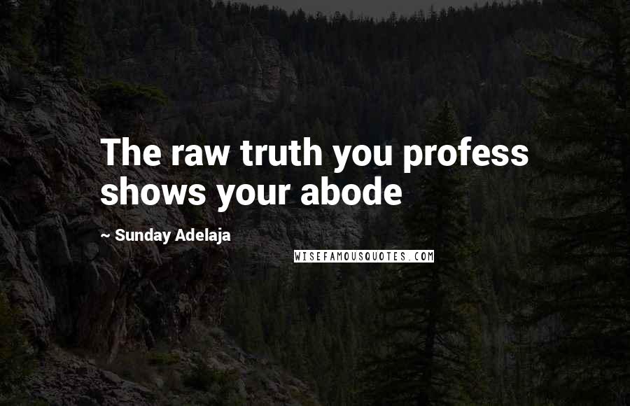 Sunday Adelaja Quotes: The raw truth you profess shows your abode