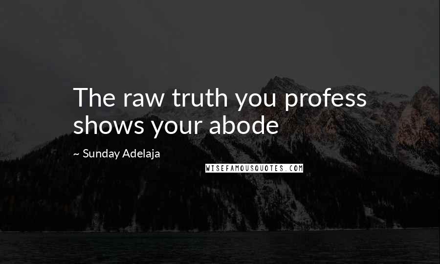 Sunday Adelaja Quotes: The raw truth you profess shows your abode