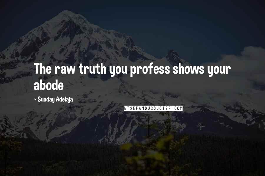 Sunday Adelaja Quotes: The raw truth you profess shows your abode