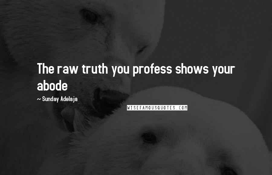 Sunday Adelaja Quotes: The raw truth you profess shows your abode