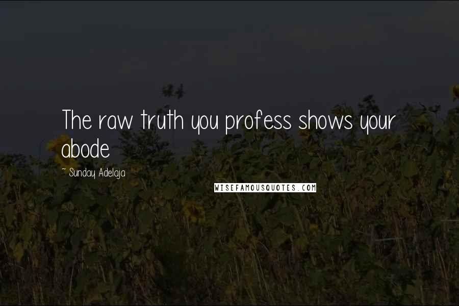 Sunday Adelaja Quotes: The raw truth you profess shows your abode