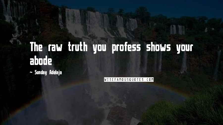 Sunday Adelaja Quotes: The raw truth you profess shows your abode